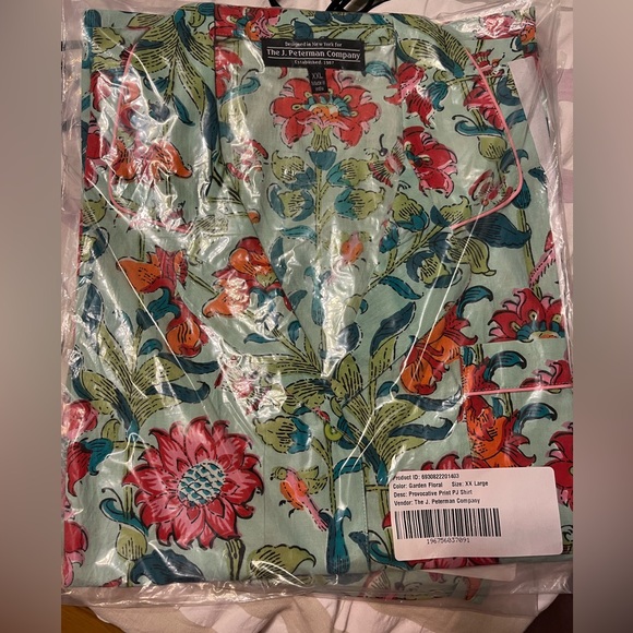 J. Peterman Provocative Print Pajama Set, XXL, new in bag - Picture 5 of 6
